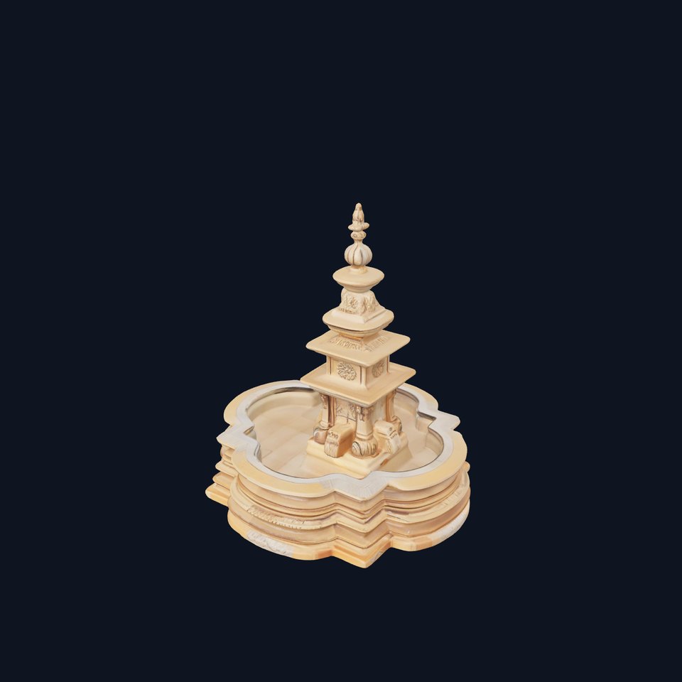 Elegant Stone Fountain model pack